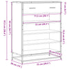 skoskab 75x38x97,5 cm konstrueret træ og metal sonoma-eg