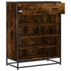 skoskab 75x38x97,5 cm konstrueret træ og metal røget egetræ