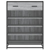 skoskab 75x38x97,5 cm konstrueret træ og metal grå sonoma-eg