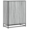 skoskab 75x38x97,5 cm konstrueret træ og metal grå sonoma-eg
