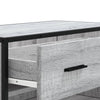 skoskab 75x38x97,5 cm konstrueret træ og metal grå sonoma-eg