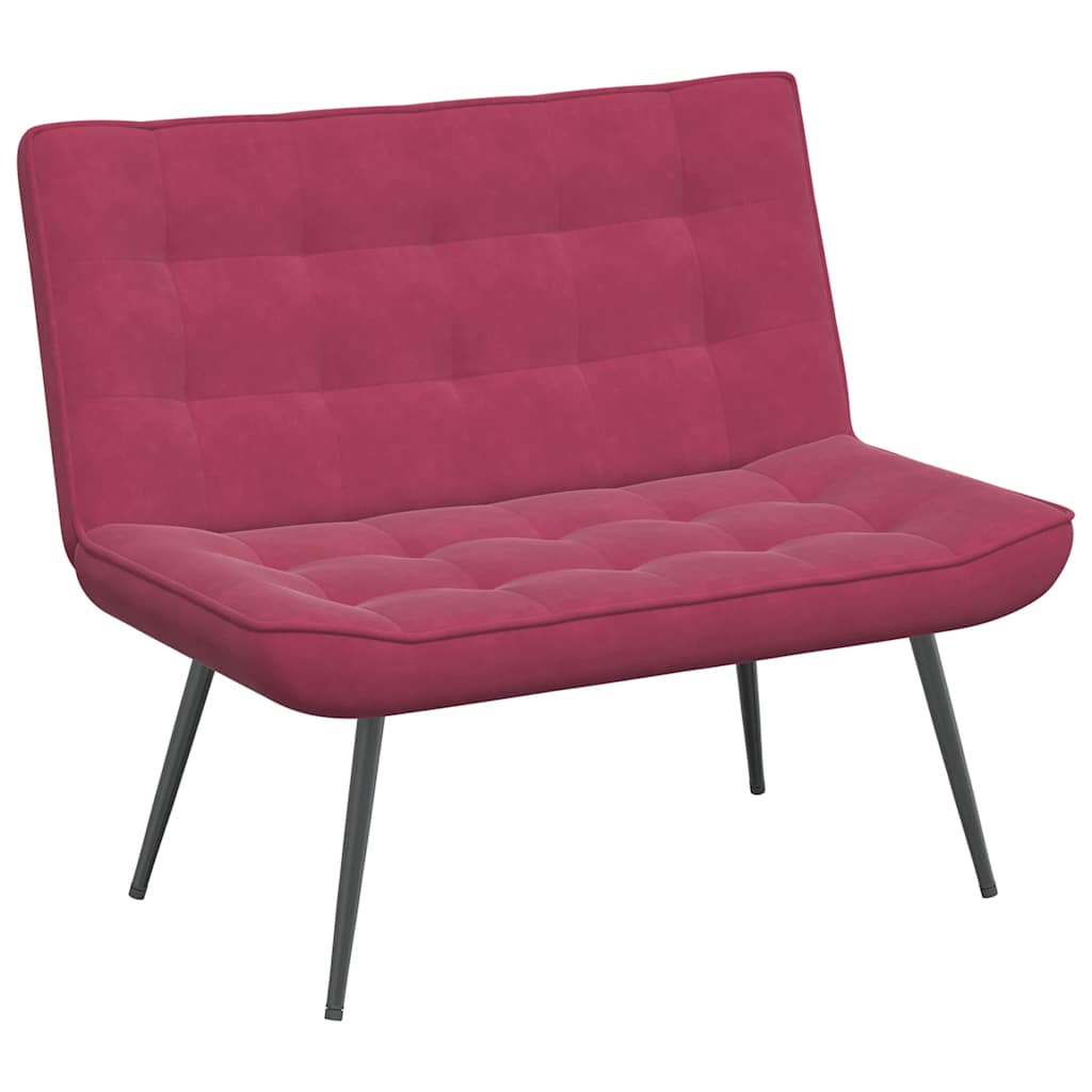 bænk 110x74x84 cm velour vinrød