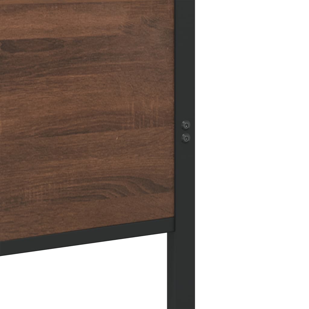 sengeramme 140x200 cm uden madras metal brun egetræsfarve