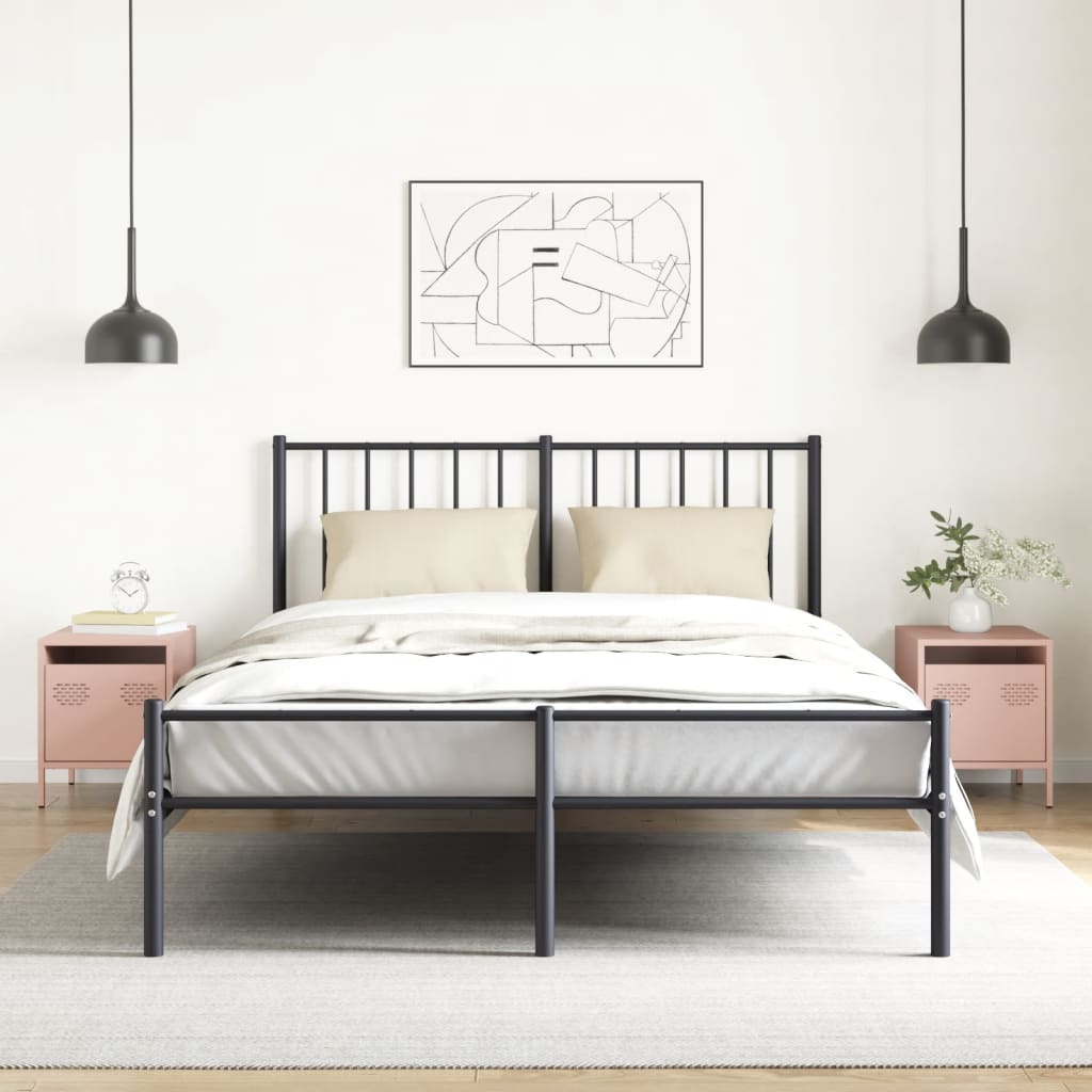 sengeborde 2 stk. 35x39x43,5 cm stål lyserød