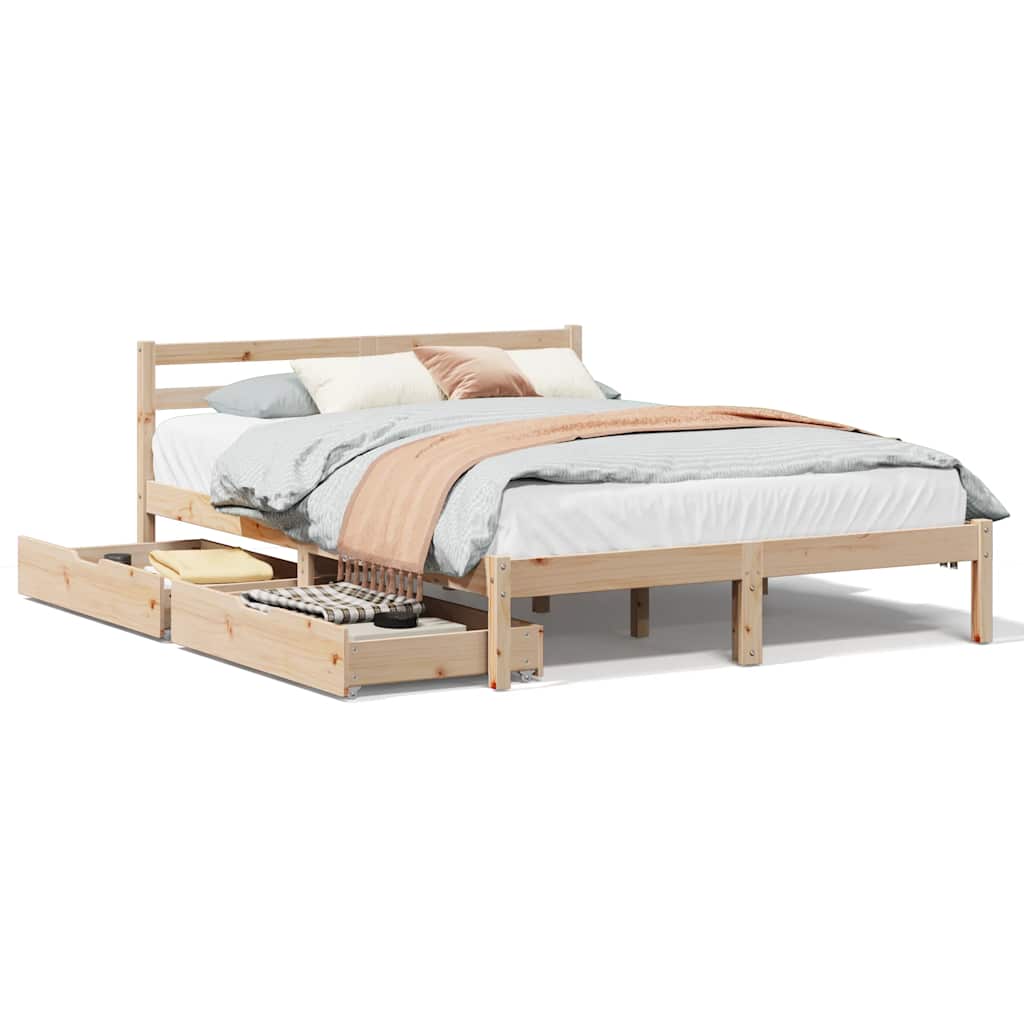 sengeramme uden madras 120x190 cm massivt fyrretræ