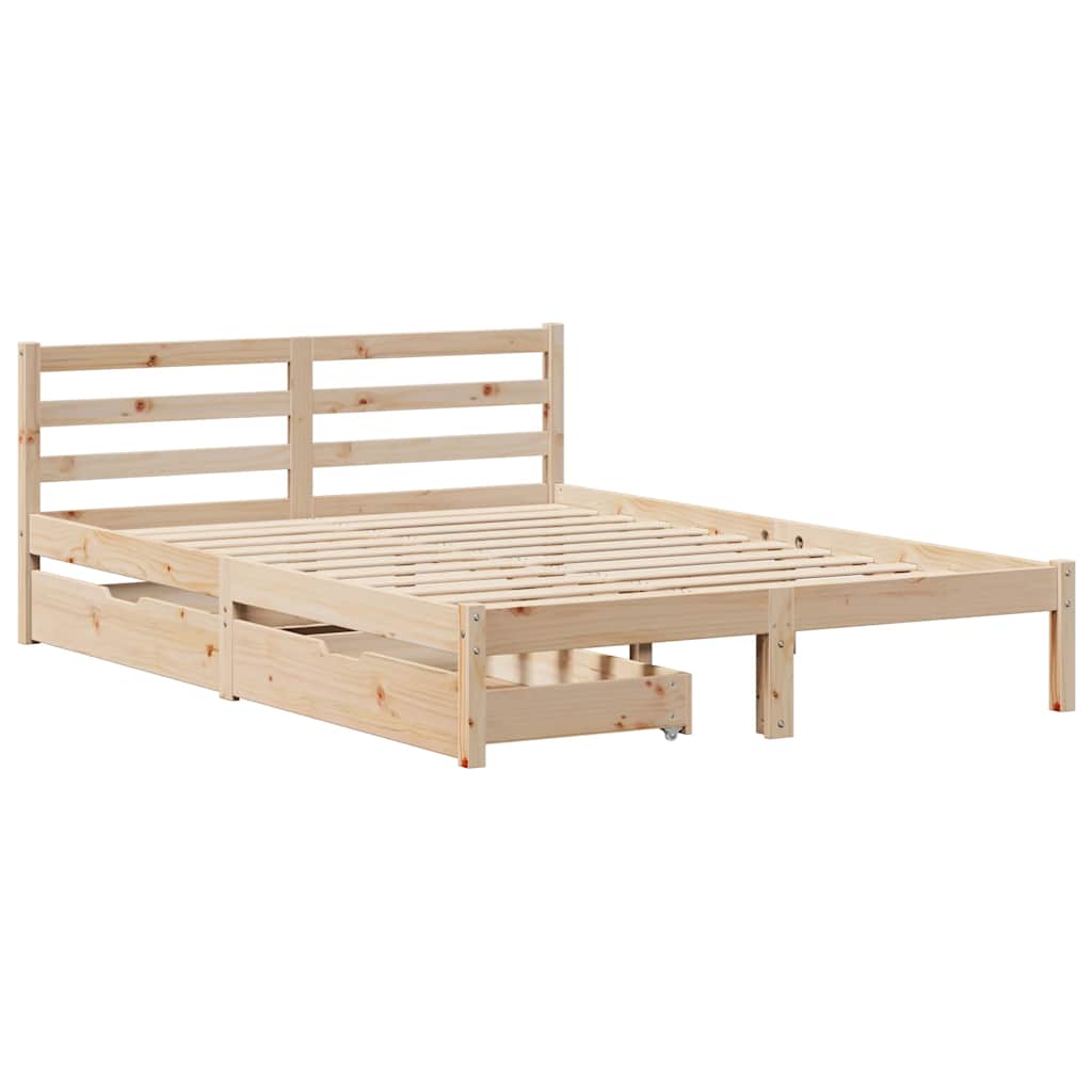 sengeramme uden madras 120x190 cm massivt fyrretræ