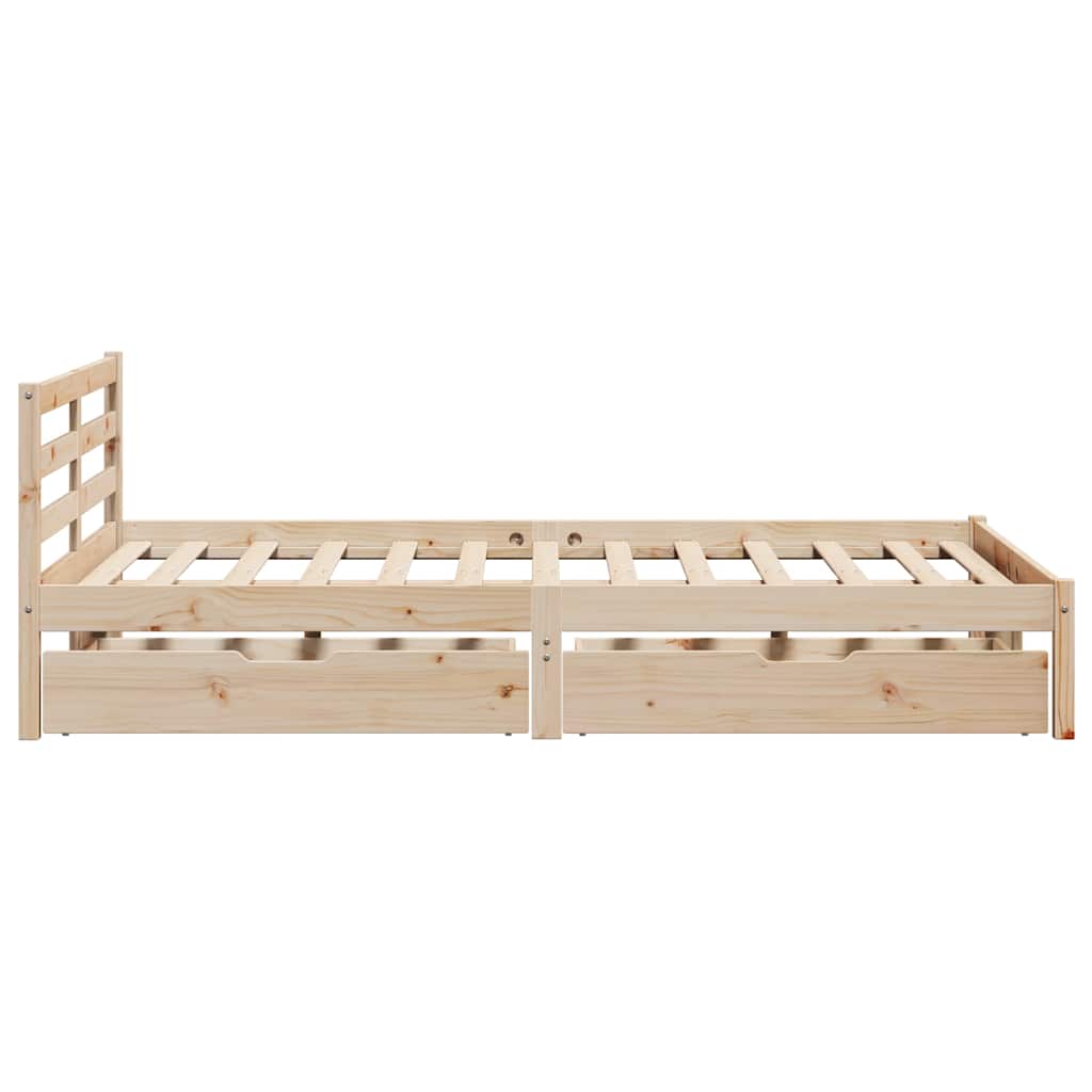 sengeramme uden madras 120x190 cm massivt fyrretræ
