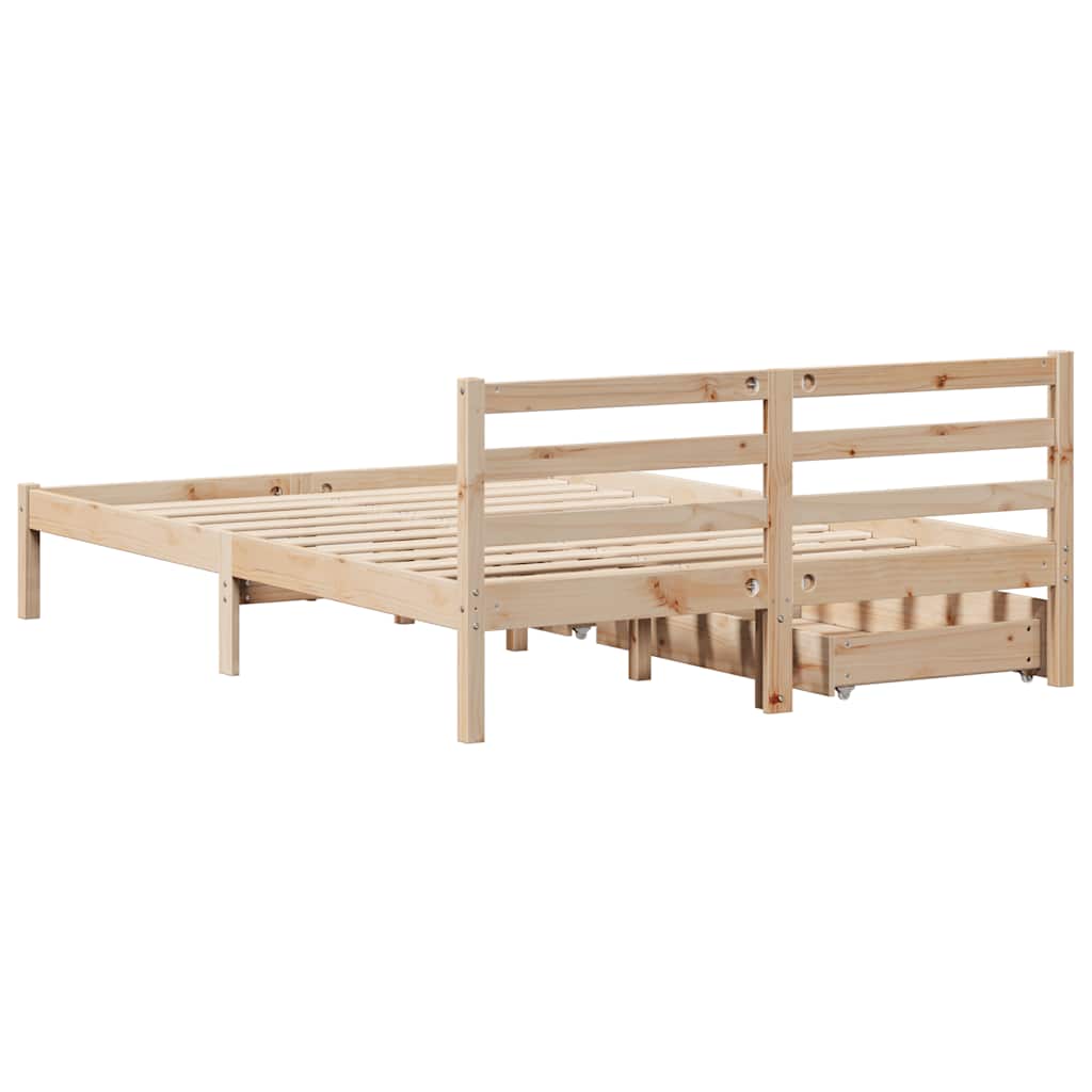 sengeramme uden madras 120x190 cm massivt fyrretræ