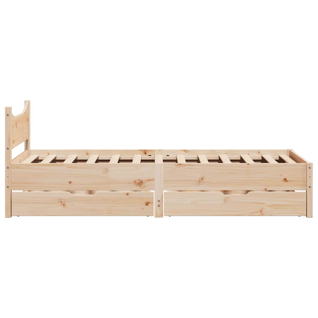 sengeramme med skuffer 90x200 cm massivt fyrretræ
