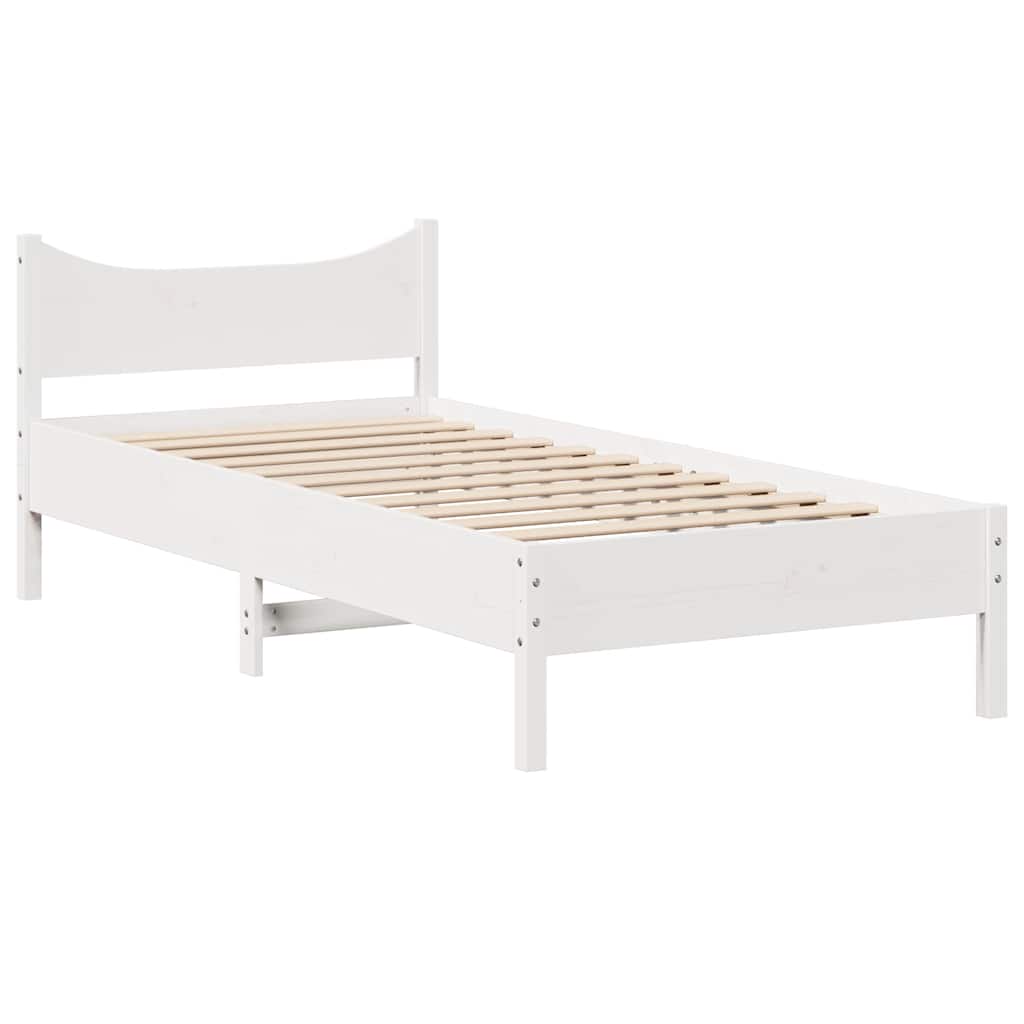 sengeramme med skuffer 90x200 cm massivt fyrretræ hvid