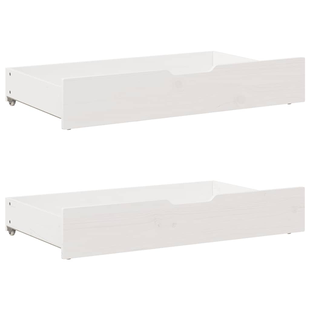 sengeramme med skuffer 90x200 cm massivt fyrretræ hvid