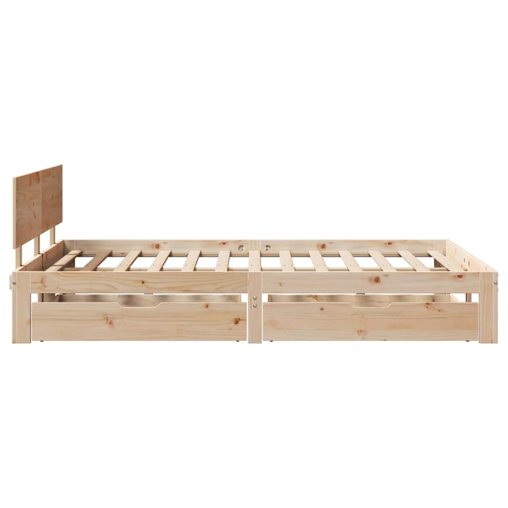 sengeramme med skuffer 120x200 cm massivt fyrretræ