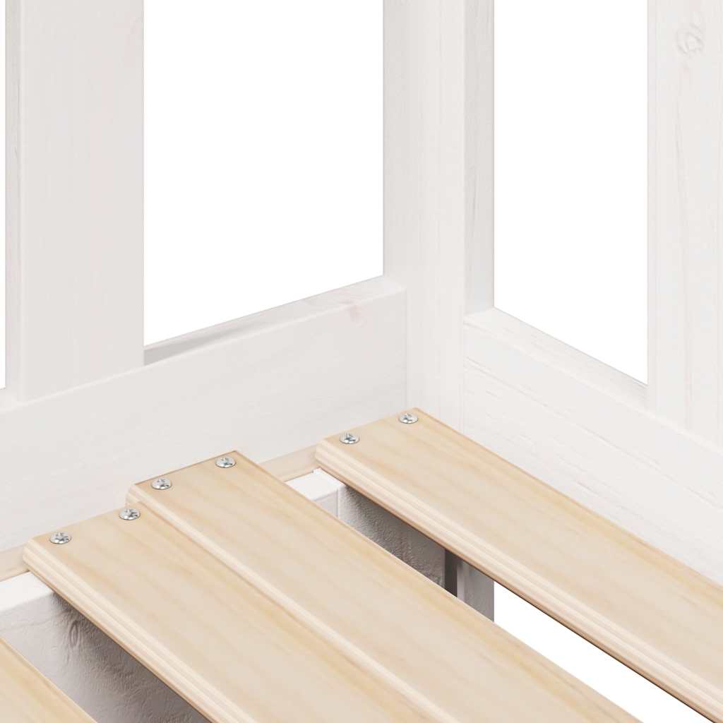 daybed med udtræk og skuffer uden madras 80x200 cm hvid