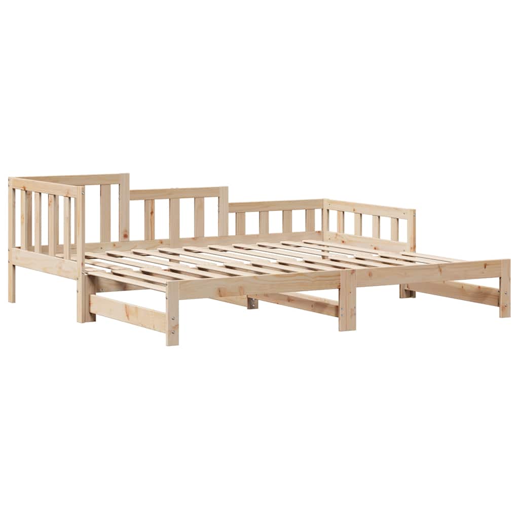 daybed med udtræk og skuffer uden madras 90x190 cm