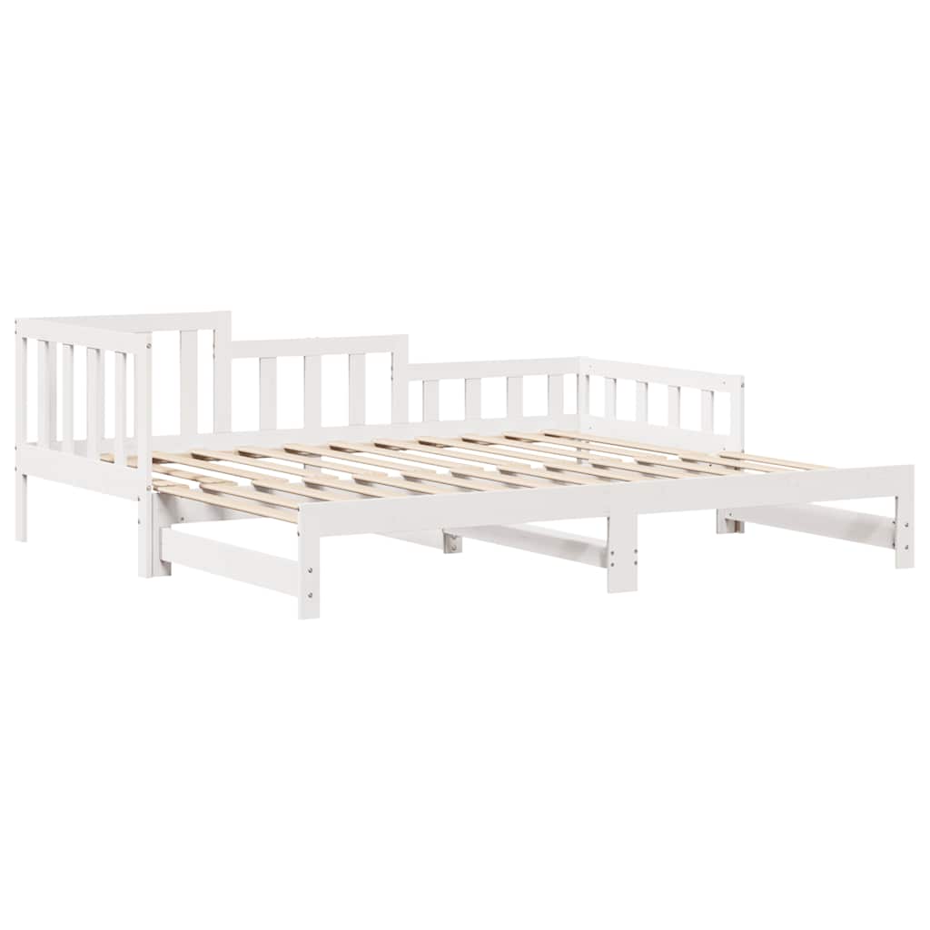 daybed med udtræk og skuffer uden madras 90x190 cm hvid
