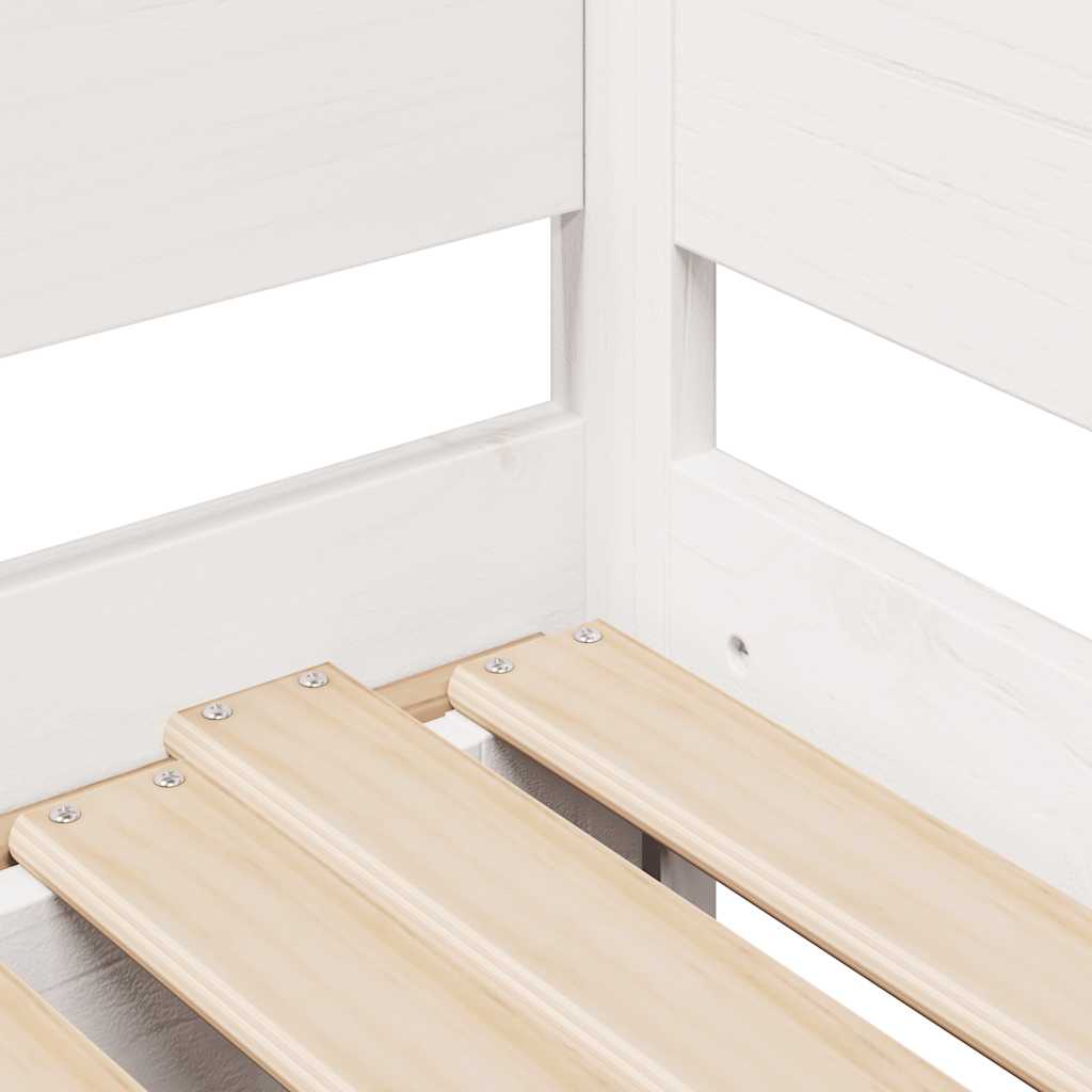 daybed med udtræk og skuffer uden madras 80x200 cm hvid