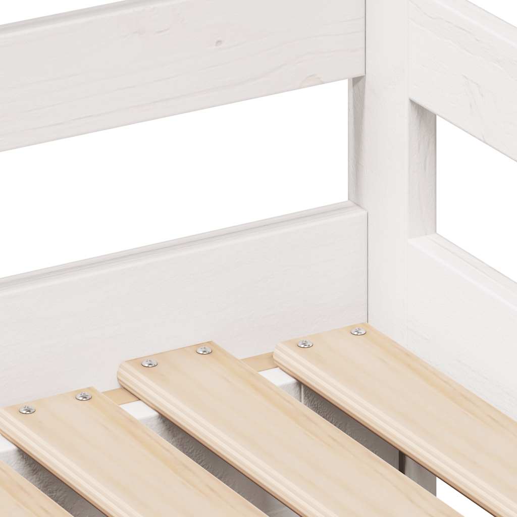 daybed med udtræk og skuffer uden madras 90x190 cm hvid