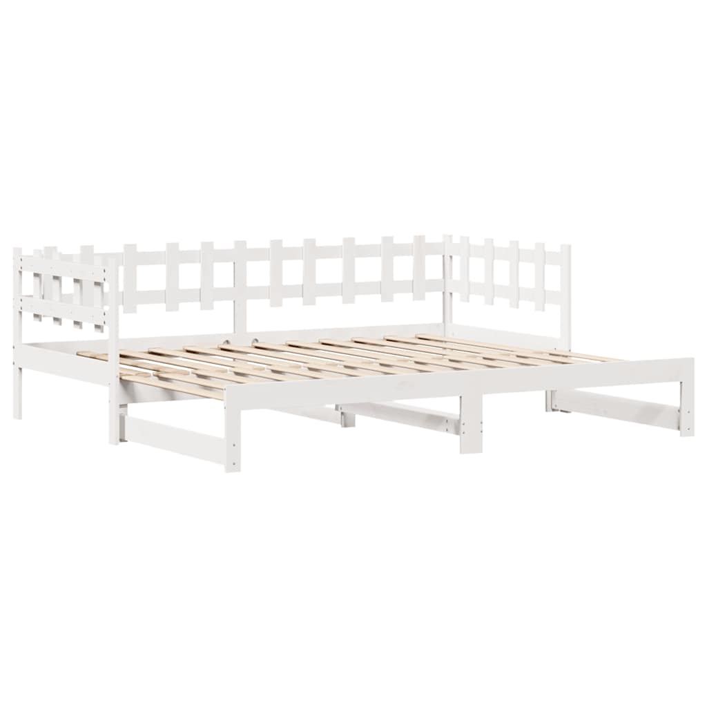 daybed med udtræk og skuffer uden madras 90x200 cm hvid
