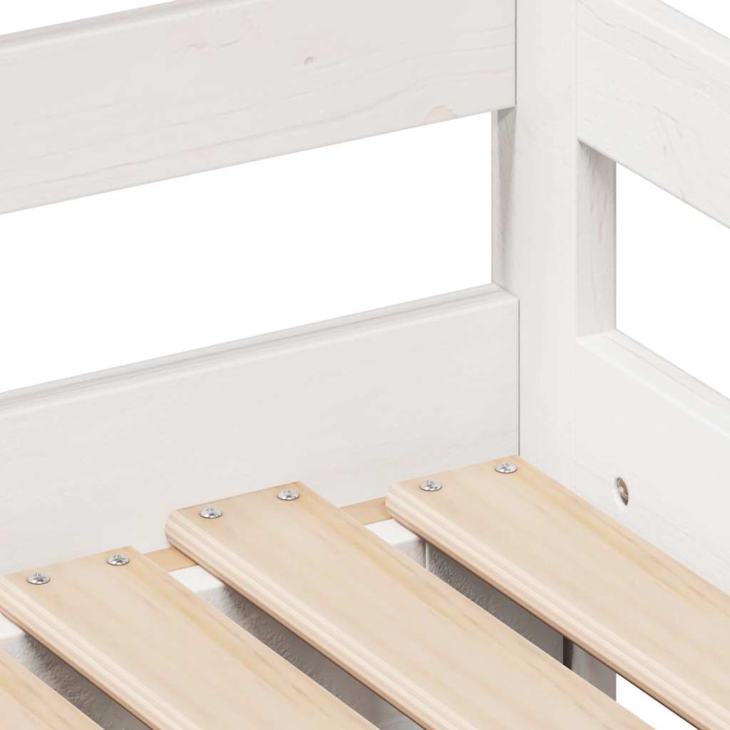 daybed med udtræk og skuffer uden madras 80x200 cm hvid