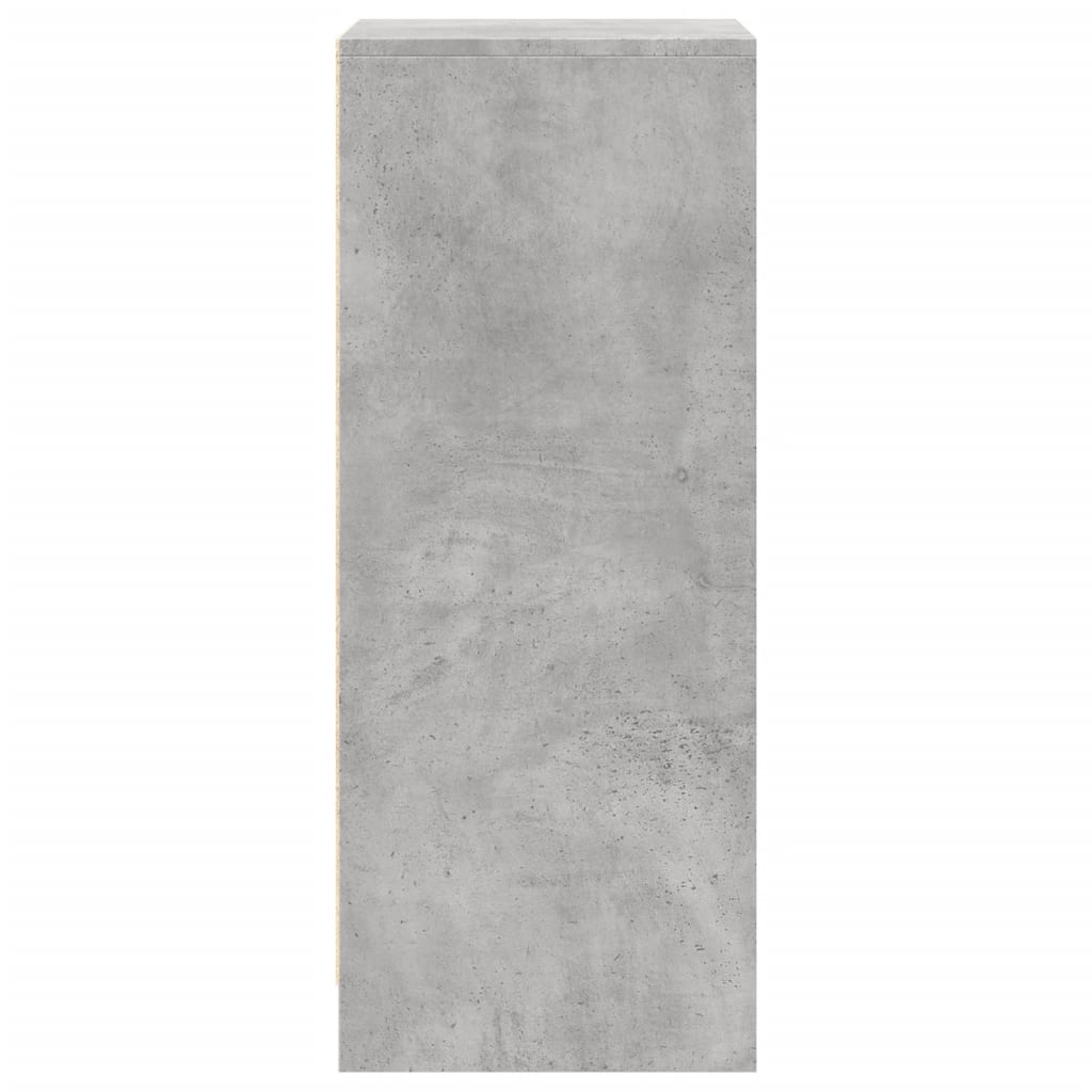skab med LED-lys 42,5x34x85 cm konstrueret træ betongrå