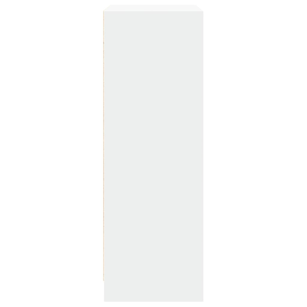 reol med LED 77x34x100 cm konstrueret træ hvid