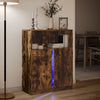 slab med LED 77x34x100 cm konstrueret træ røget egetræsfarve