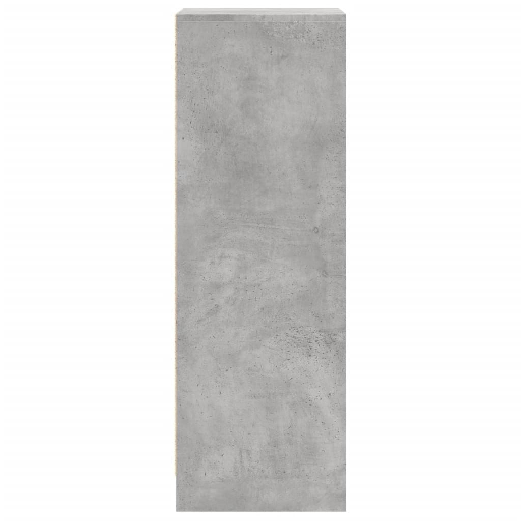 skab med LED-lys 42,5x34x100 cm konstrueret træ betongrå
