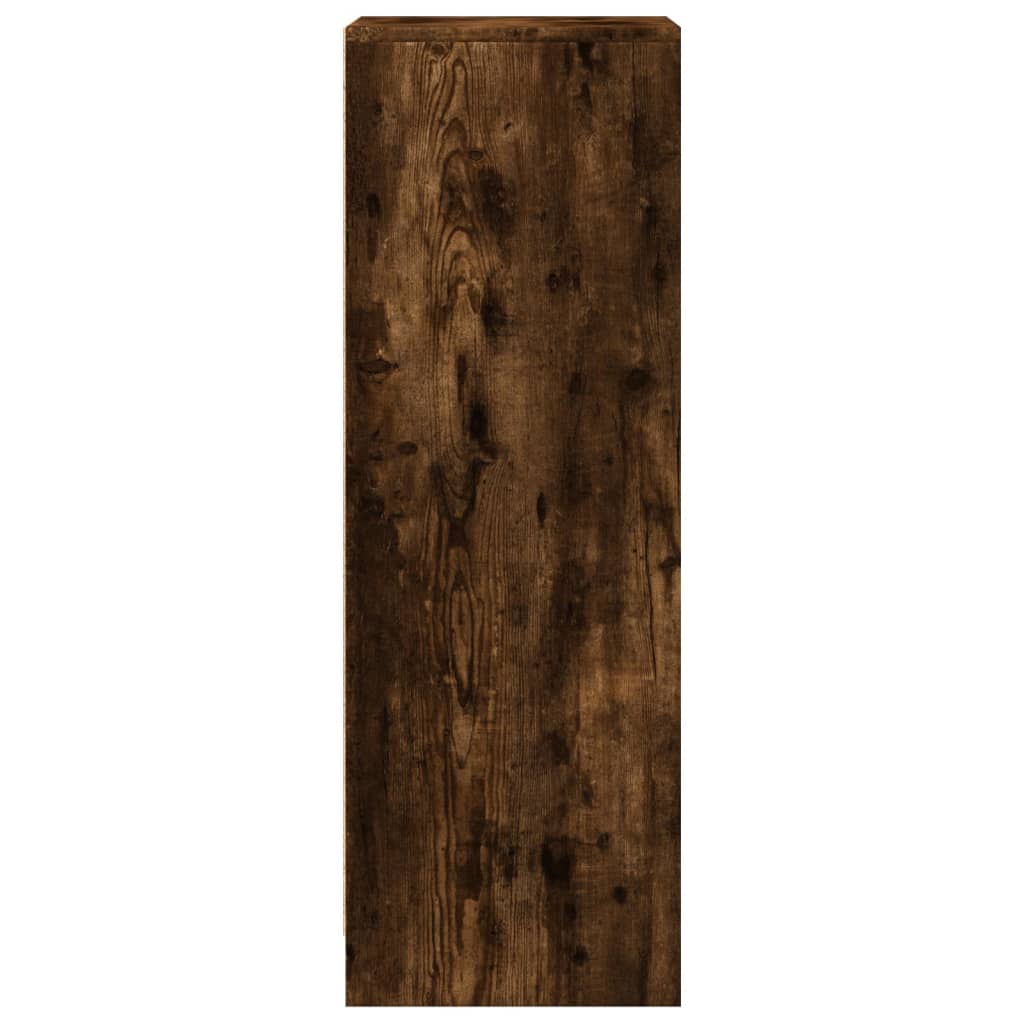 skab med LED-lys 42,5x34x100 cm konstrueret træ røget eg