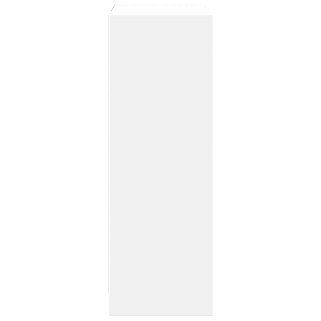 reol med LED 72x34x100 cm konstrueret træ hvid