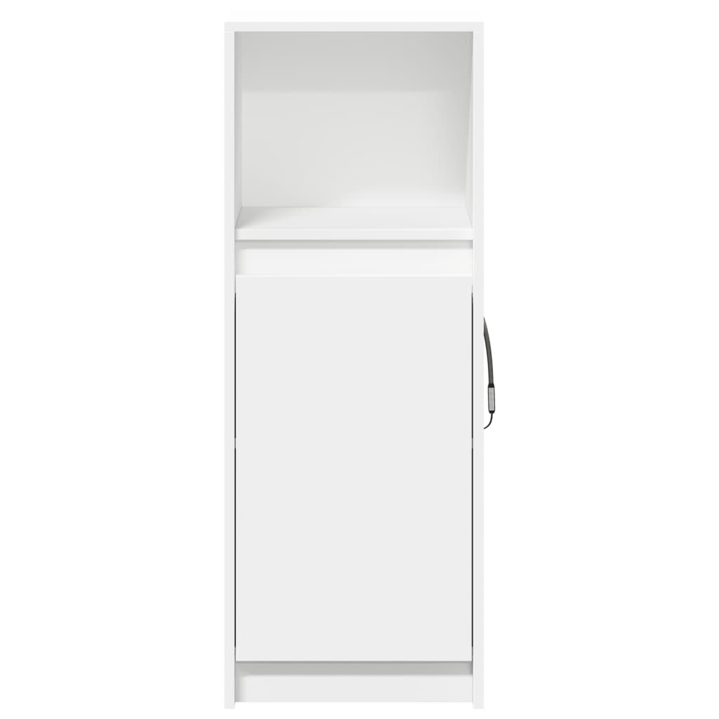 reol med LED-lys 38x34x100 cm konstrueret træ hvid