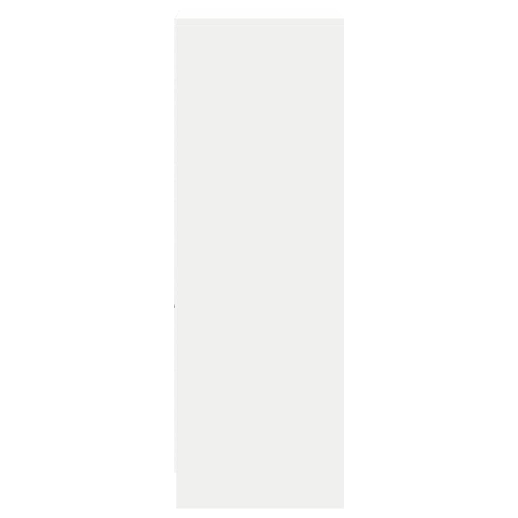 reol med LED-lys 38x34x100 cm konstrueret træ hvid