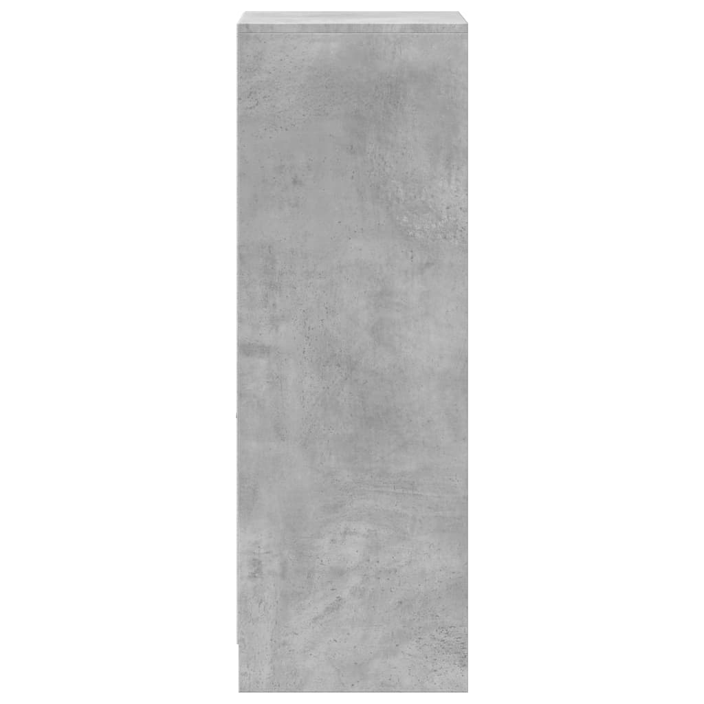 skab med LED-lys 38x34x100 cm konstrueret træ betongrå