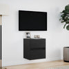væghængt tv-bord med LED-lys 41x31x45 cm sort
