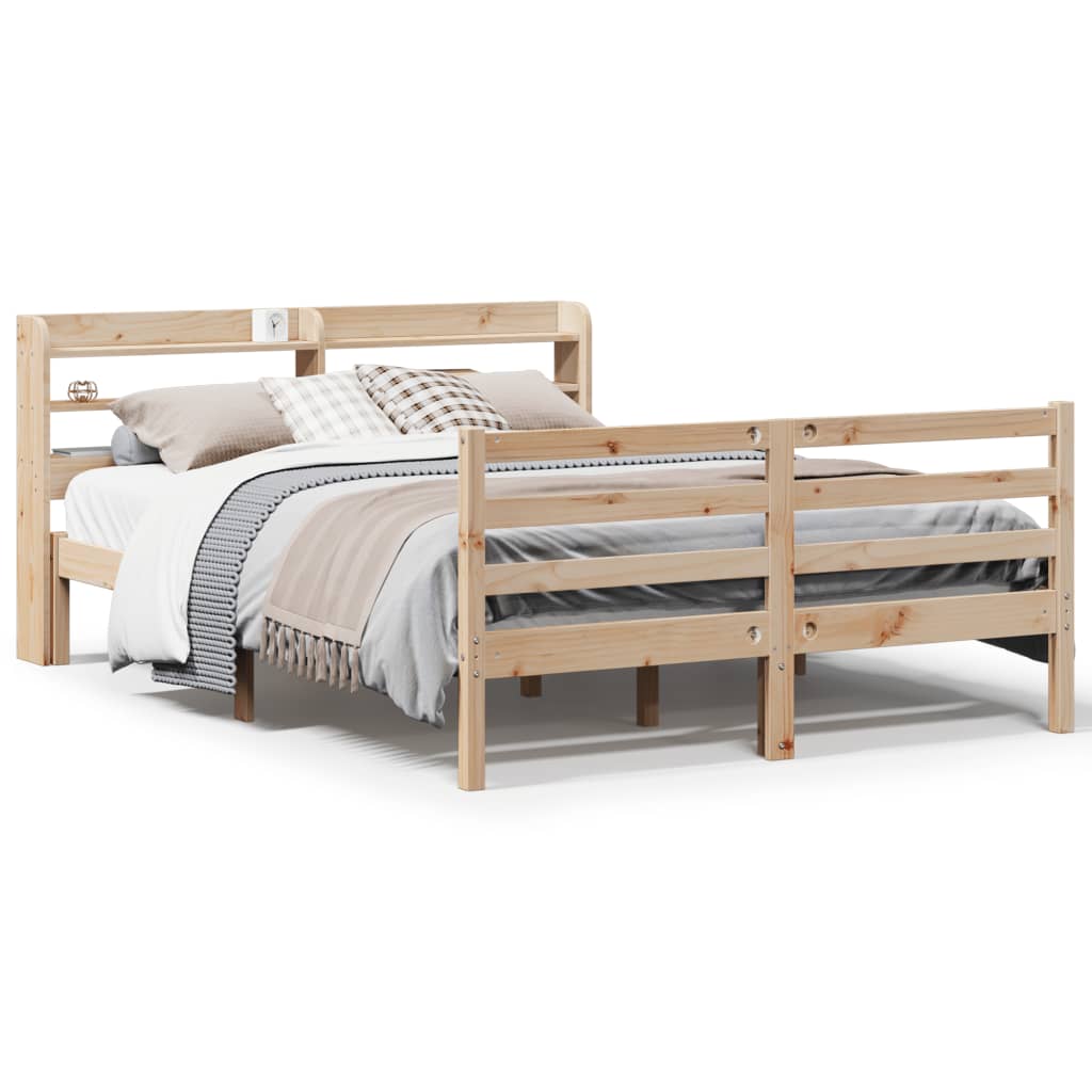 sengeramme med sengegavl 120x190 cm massivt fyrretræ