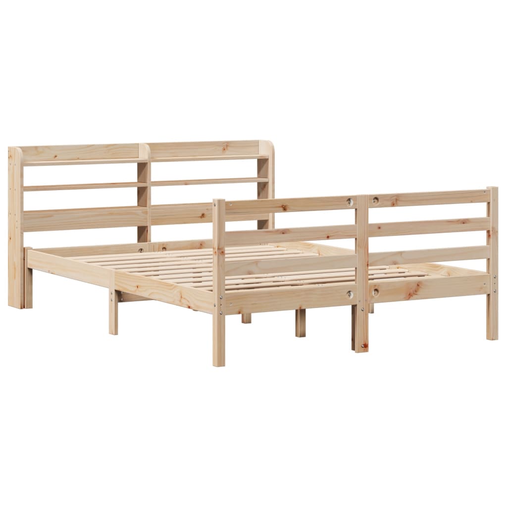 sengeramme med sengegavl 120x190 cm massivt fyrretræ