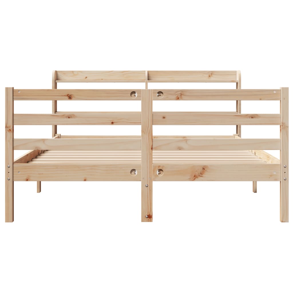 sengeramme med sengegavl 120x190 cm massivt fyrretræ