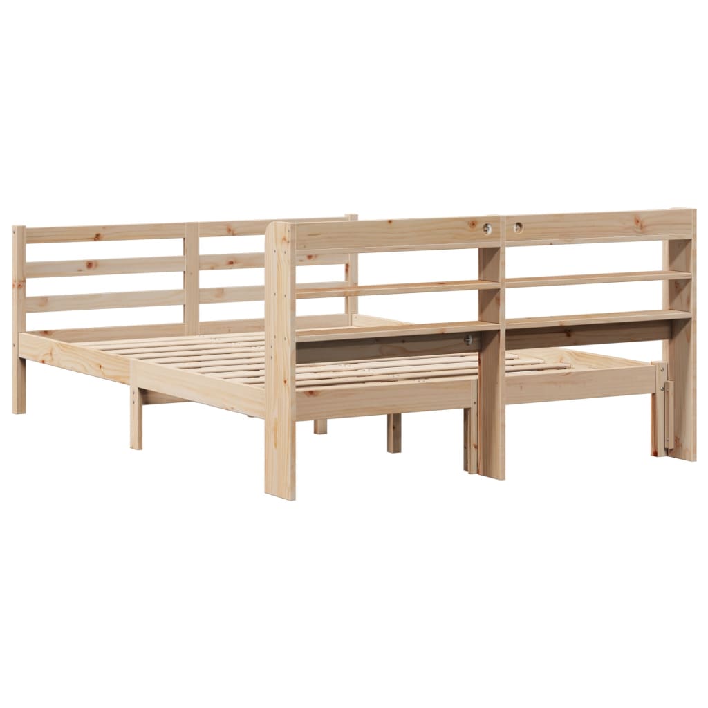 sengeramme med sengegavl 120x190 cm massivt fyrretræ