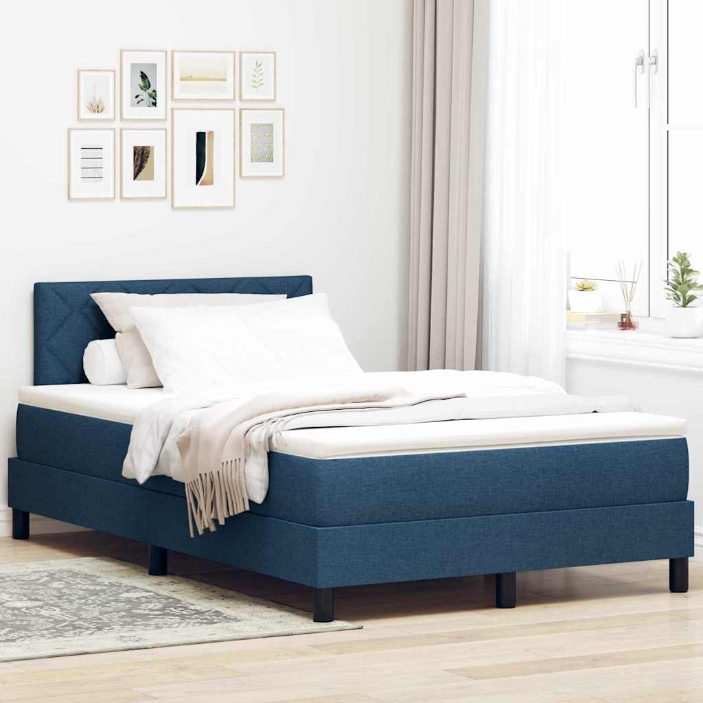 Boxmadras med topmadras med madras Blå 120 x 190 cm Stof