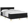 Boxmadras med topmadras med madras Sort 140 x 200 cm Stof