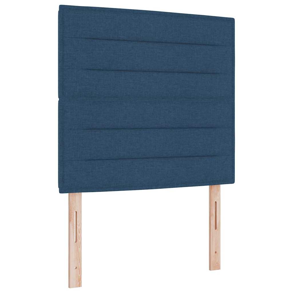 Box spring seng med madras med hovedgærde Blå 120 x 190 cm Stof