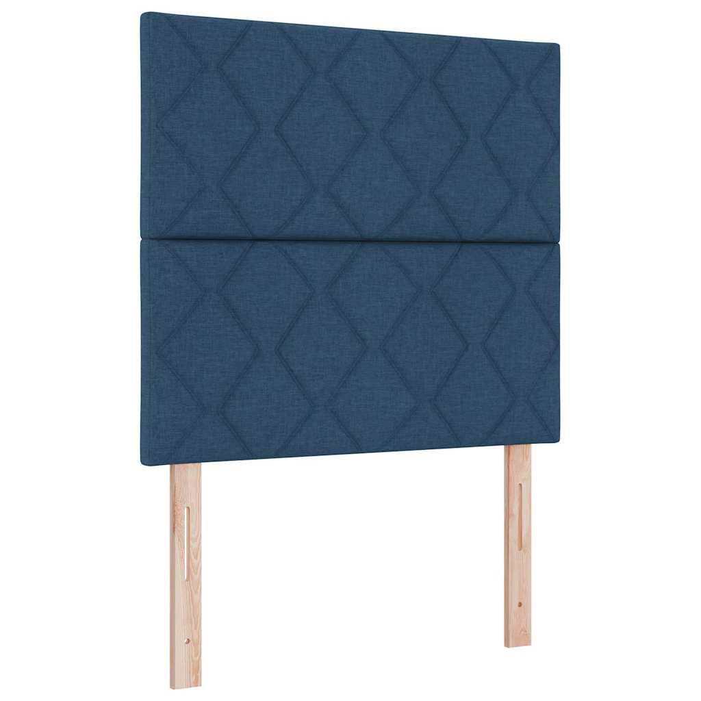 Box spring seng med madras med hovedgærde Blå 120 x 190 cm Stof