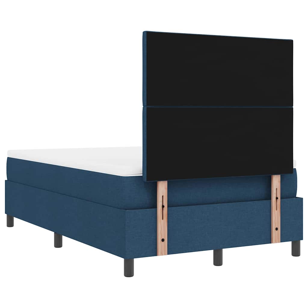 Box spring seng med madras med hovedgærde Blå 120 x 190 cm Stof