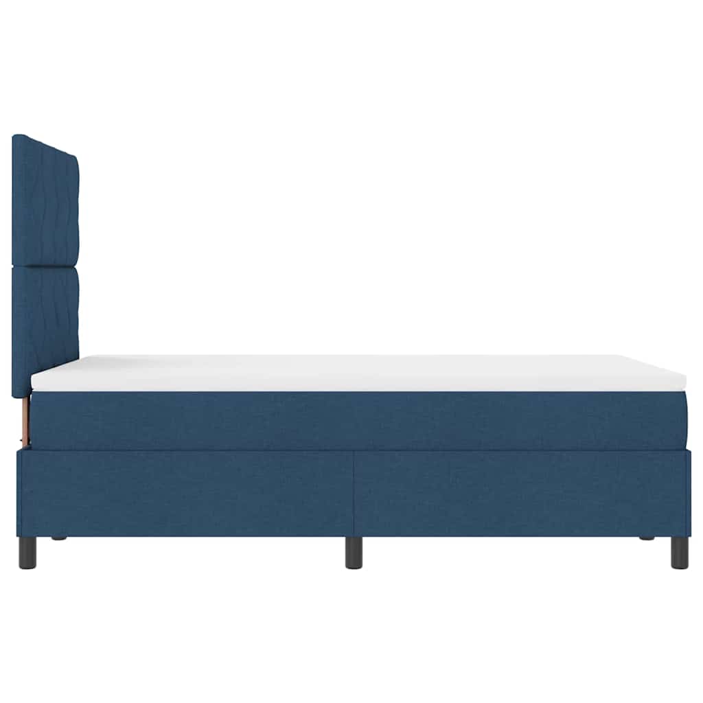 Box spring seng med madras med hovedgærde Blå 120 x 190 cm Stof