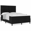 Box spring seng med madras Sort 140 x 200 cm Stof