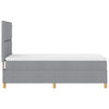Box spring seng med hovedgærde Lysegrå 90 x 200 cm Stof