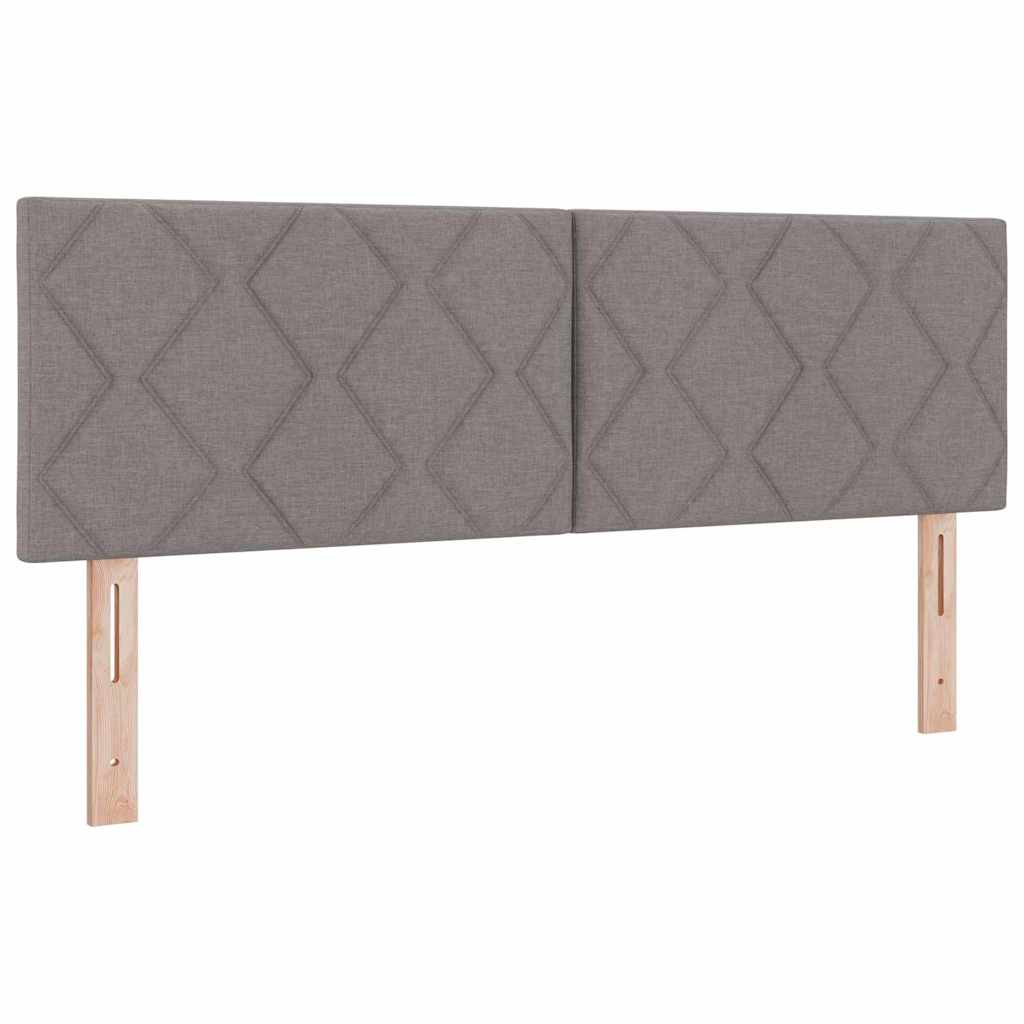 Boxmadras med topmadras med madras Gråbrun 140 x 200 cm Stof