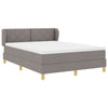 Boks madrasseng med madras creme 90x200 cm stof Gråbrun