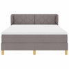 Boks madrasseng med madras creme 90x200 cm stof Gråbrun