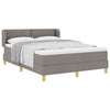 Boks madrasseng med madras creme 90x200 cm stof Gråbrun