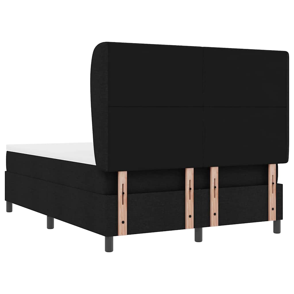 Box spring seng med madras Sort 140 x 200 cm Stof